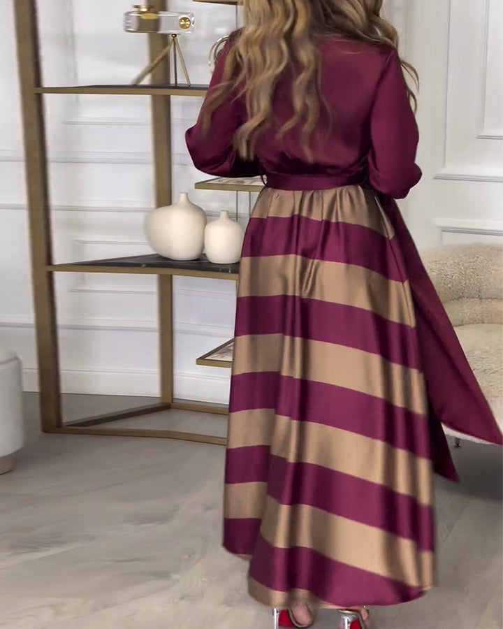 Jessibel | Striped Maxi Dress with Classic Detail
