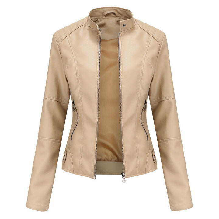 High Collar Zipper Jacket for Women