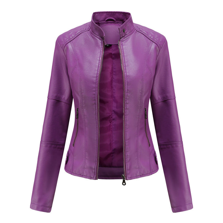 High Collar Zipper Jacket for Women