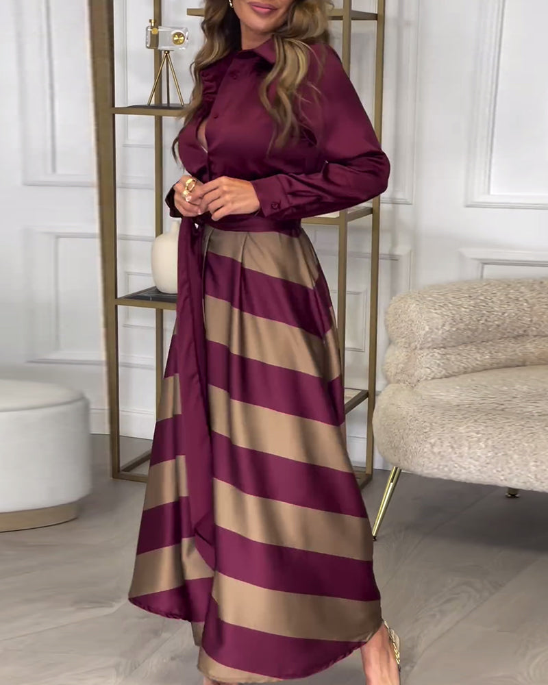 Jessibel | Striped Maxi Dress with Classic Detail
