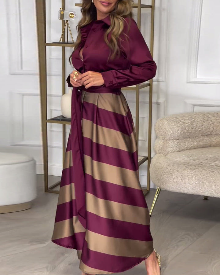 Jessibel | Striped Maxi Dress with Classic Detail