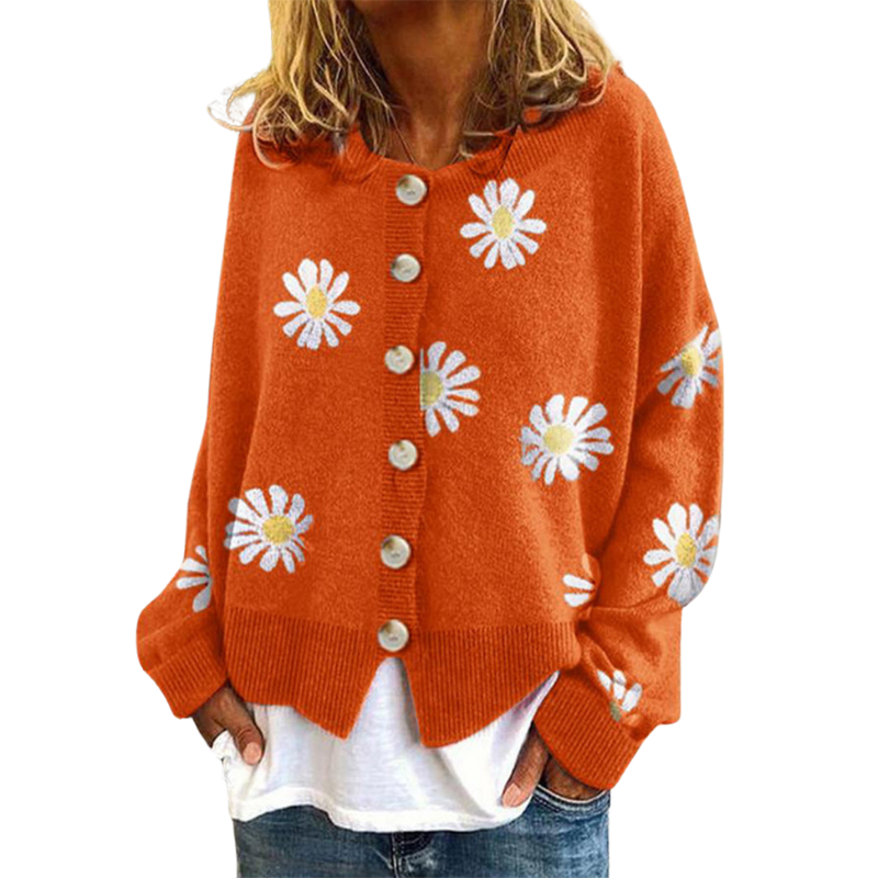 Women's Floral Button-Up Cardigan