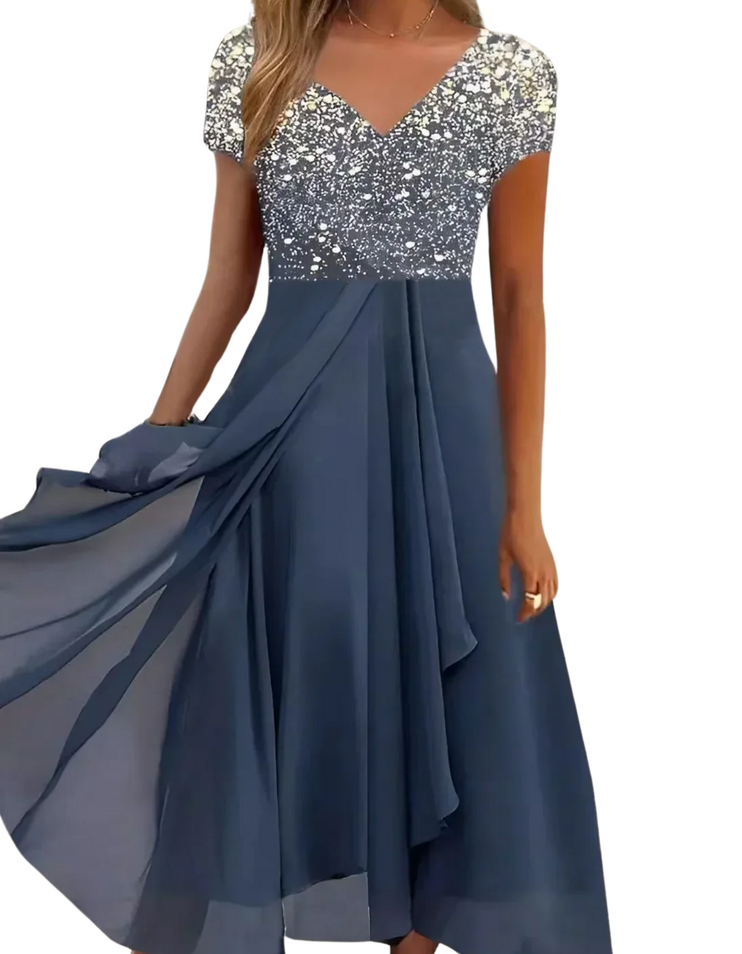 Women's Gradient V-Neck Formal Gown