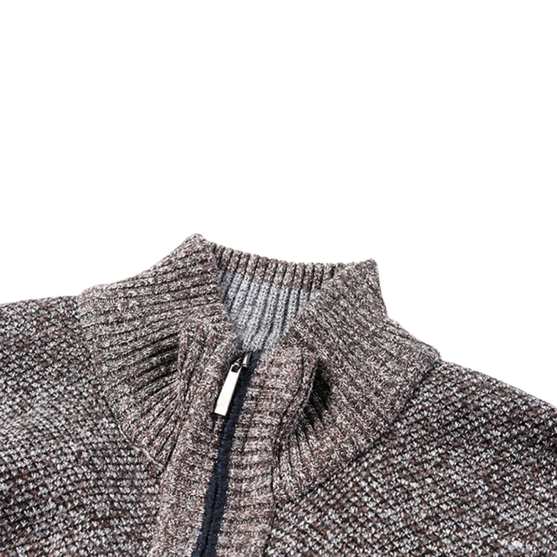 Men's High-Collar Jacket with Plaid Lining