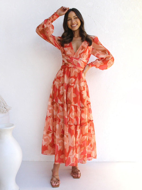 Floral Long Sleeve Maxi Dress for Women