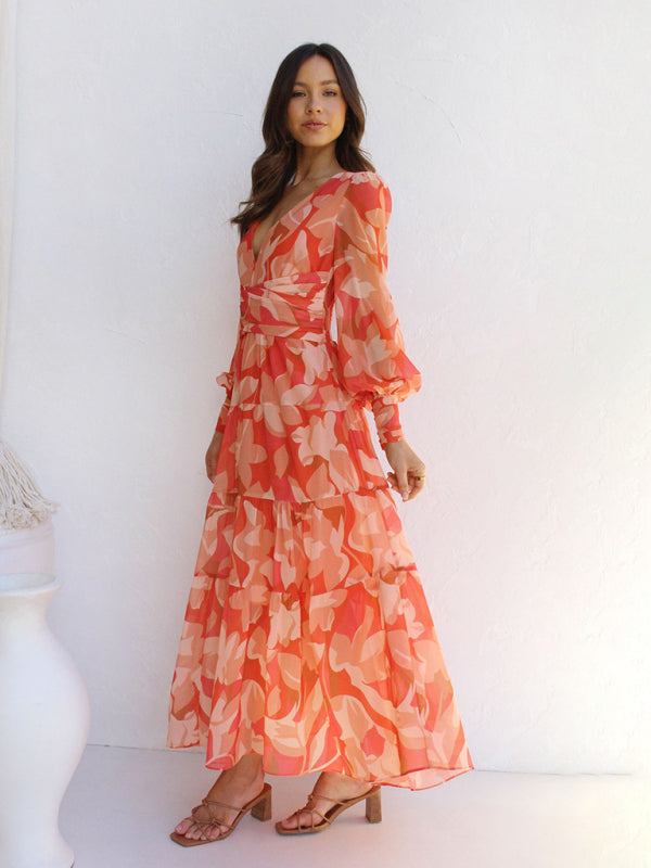 Floral Long Sleeve Maxi Dress for Women