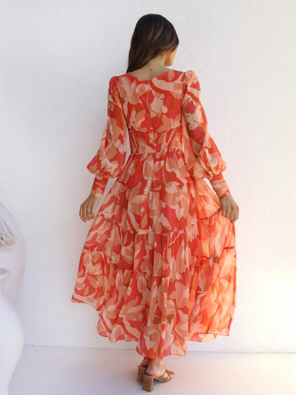 Floral Long Sleeve Maxi Dress for Women