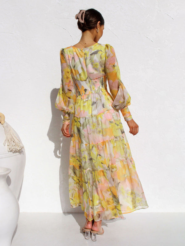 Floral Long Sleeve Maxi Dress for Women