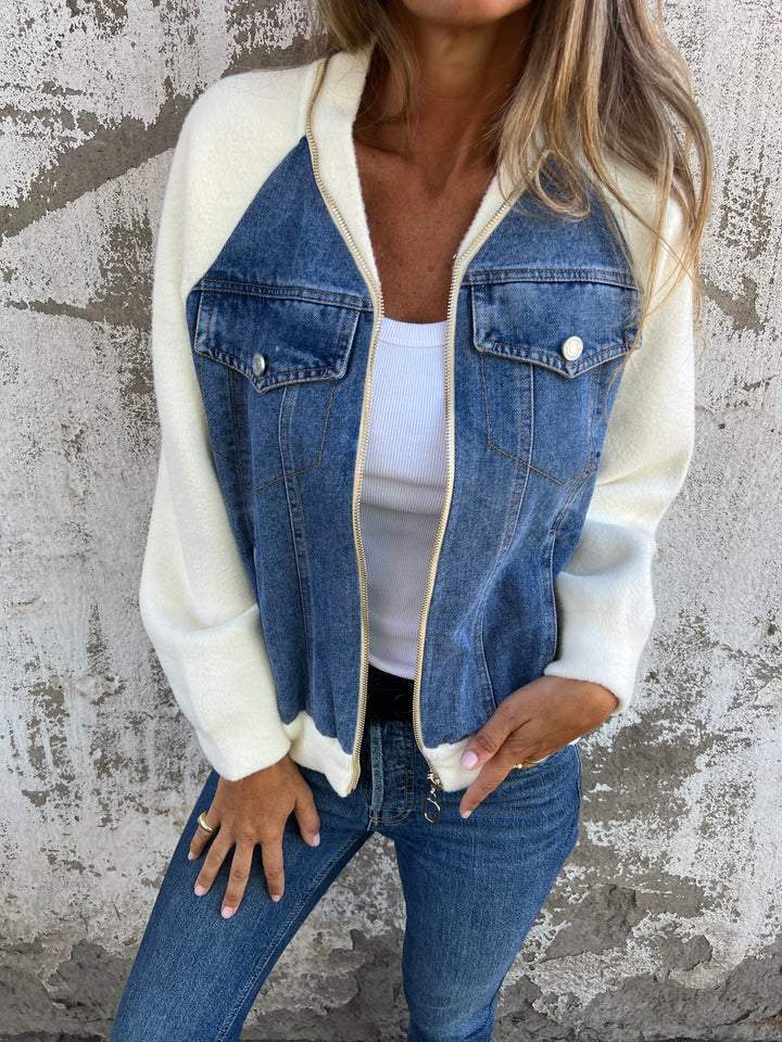 Ellen  | Casual V-neck Zipper Jacket