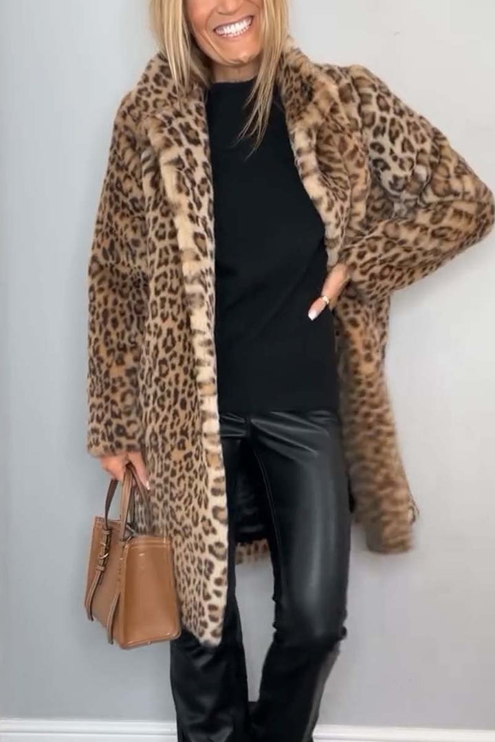 Arda | Leopard Luxe Faux Fur Coat