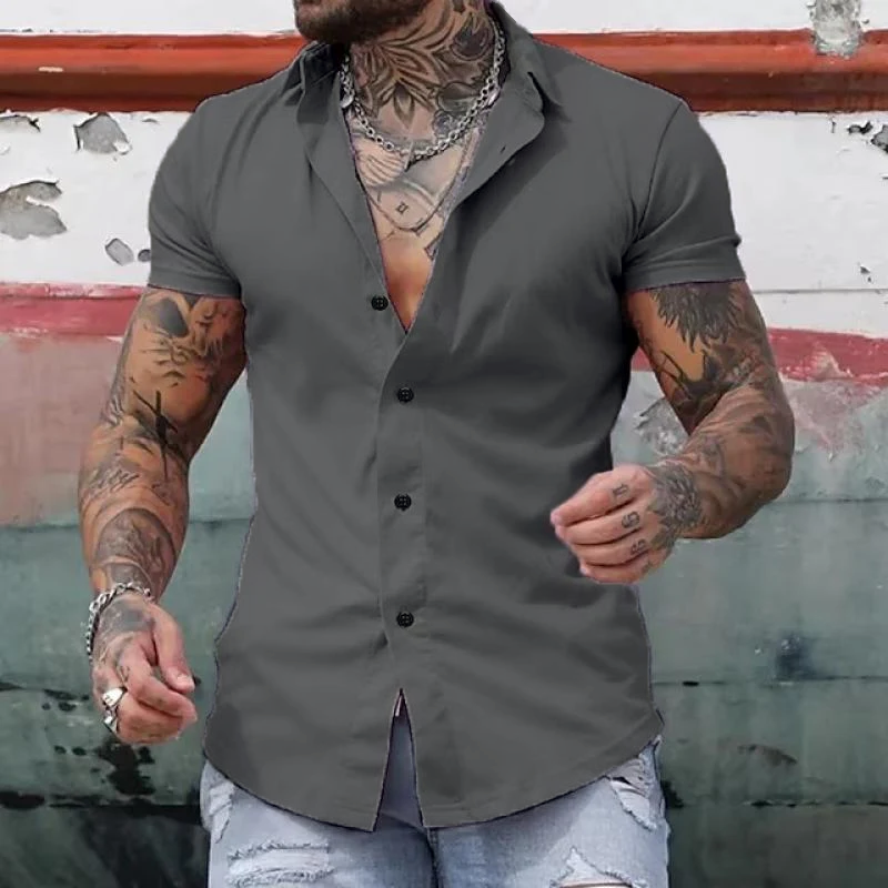 Casual Loose-Fit Short Sleeve Shirt for Men