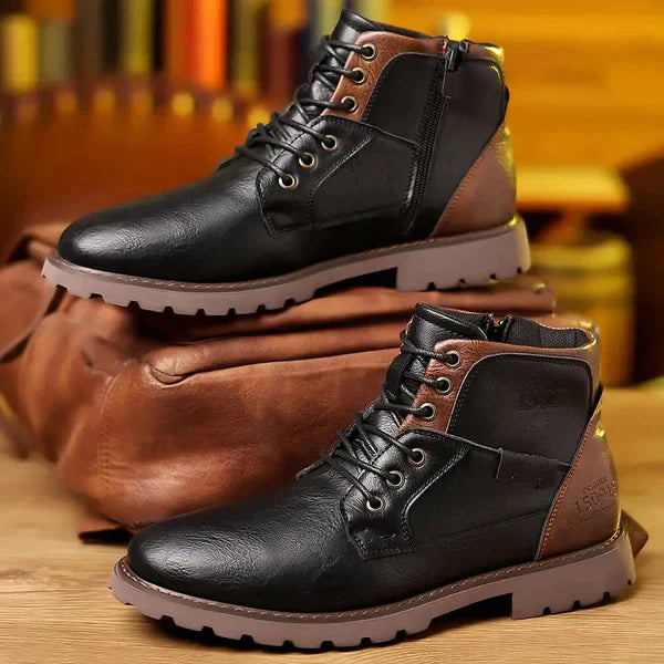 Algernon | Premium Leather Lace-Up Booties