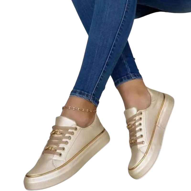 Women's Low-Top Sneakers with Chain Details