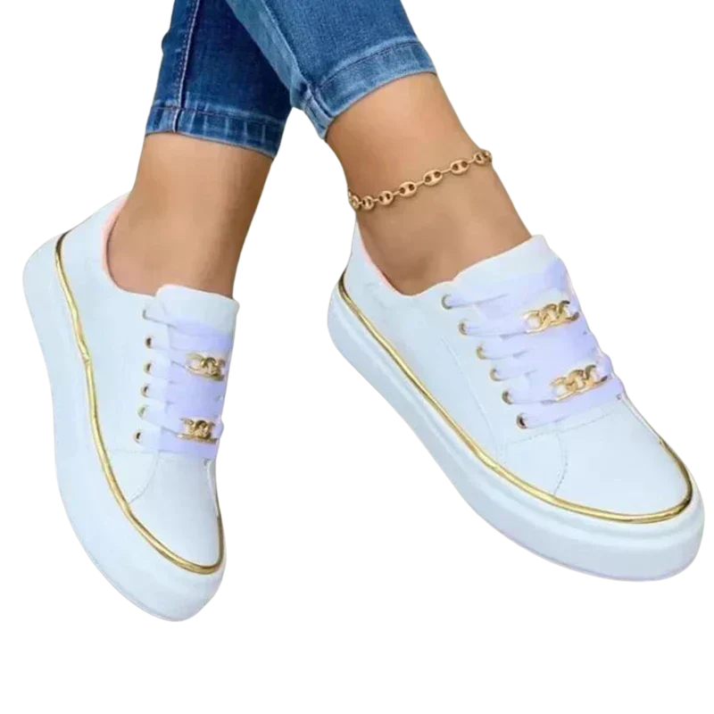 Women's Low-Top Sneakers with Chain Details