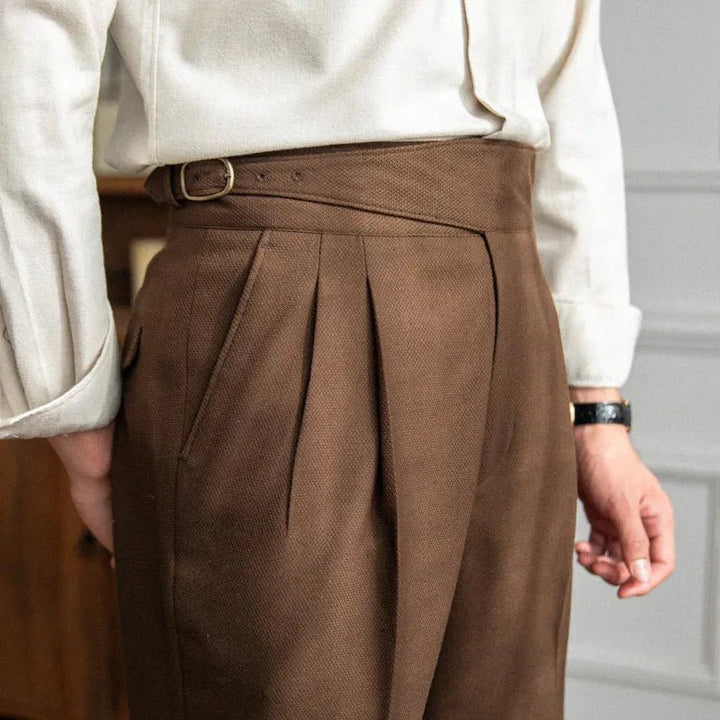 Men's High Waist British Style Trousers