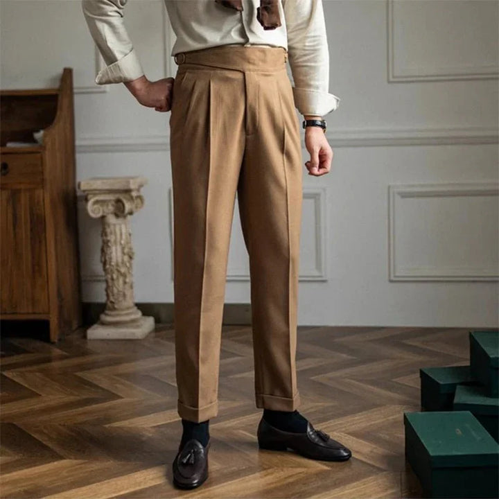 Men's High Waist British Style Trousers