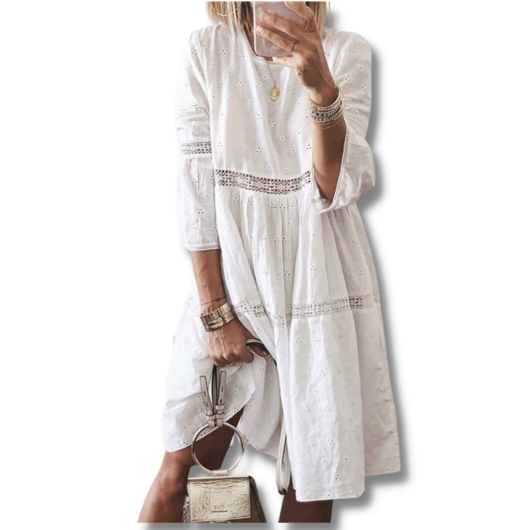 Lace Hollow Embroidered Dress for Women