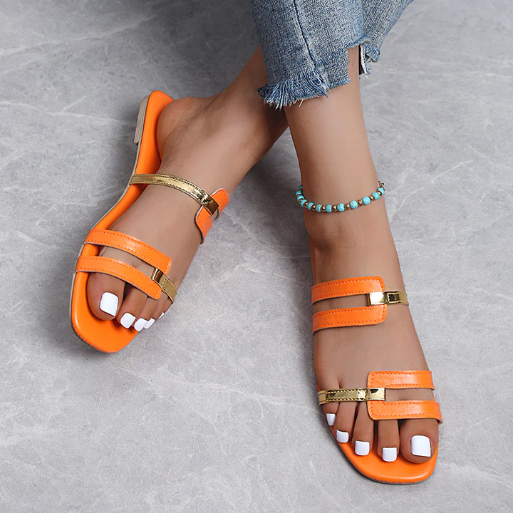 Women's Modern Two-Strap Flat Sandals