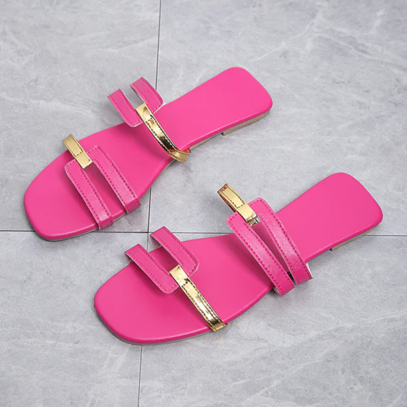 Women's Modern Two-Strap Flat Sandals