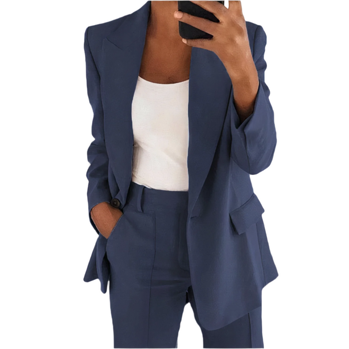 Elegant Blazer and Trouser Duo Set For Women
