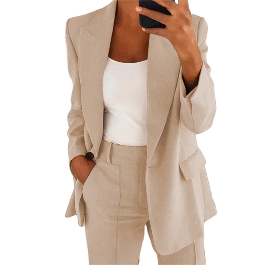 Elegant Blazer and Trouser Duo Set For Women