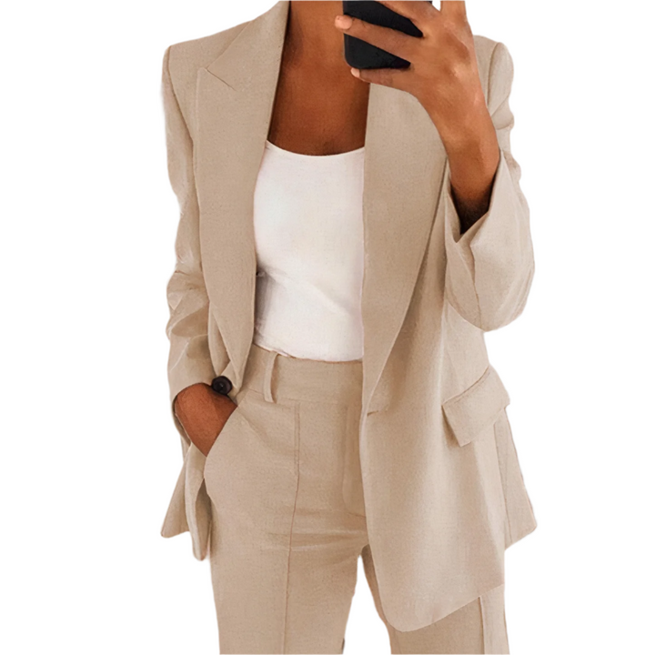 Elegant Blazer and Trouser Duo Set For Women