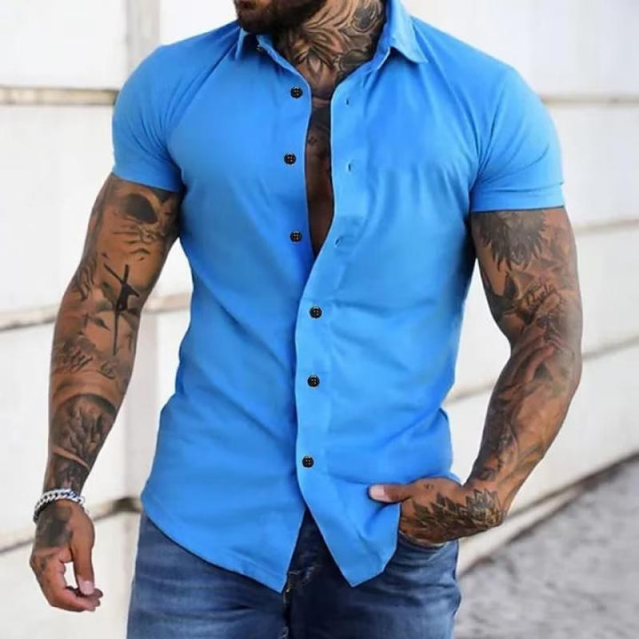 Casual Loose-Fit Short Sleeve Shirt for Men