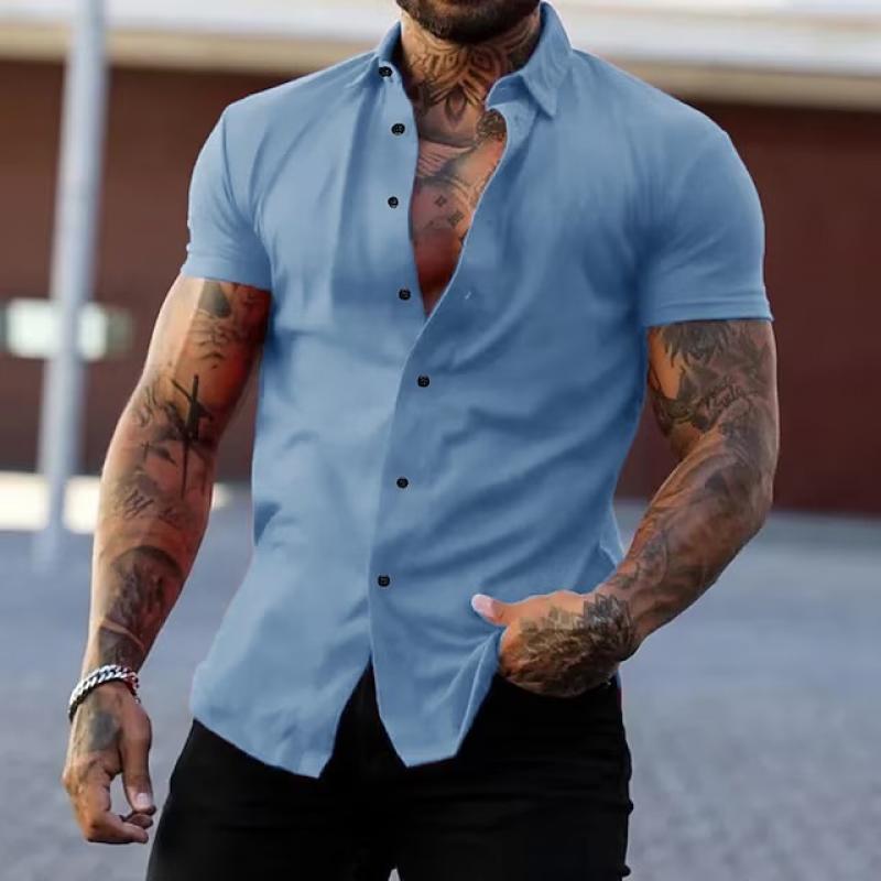 Casual Loose-Fit Short Sleeve Shirt for Men