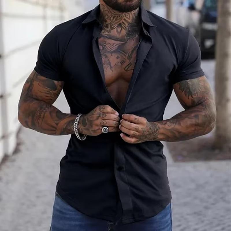 Casual Loose-Fit Short Sleeve Shirt for Men