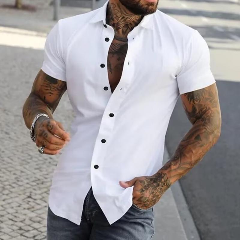 Casual Loose-Fit Short Sleeve Shirt for Men