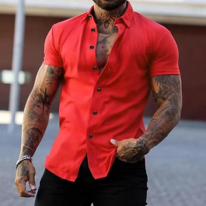 Casual Loose-Fit Short Sleeve Shirt for Men