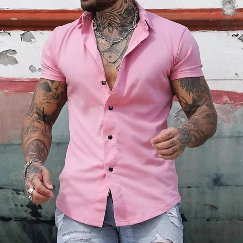 Casual Loose-Fit Short Sleeve Shirt for Men