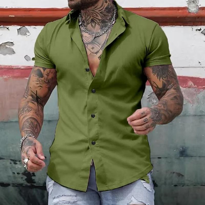 Casual Loose-Fit Short Sleeve Shirt for Men