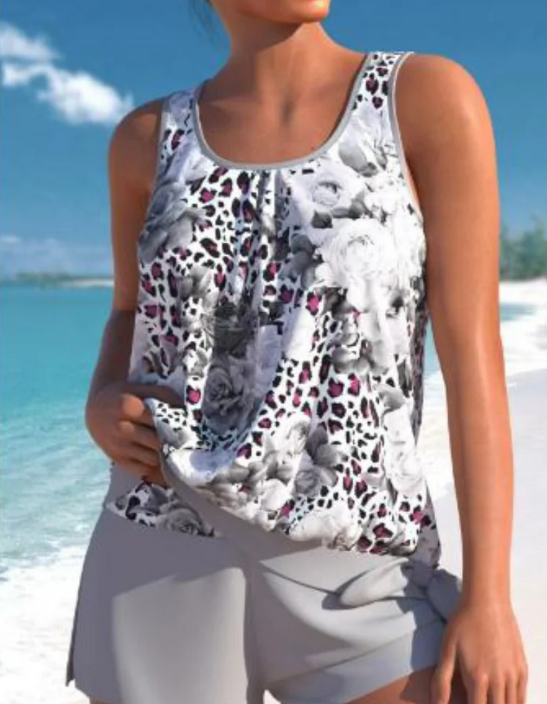 Women's Relaxed Fit Floral Beachwear Set