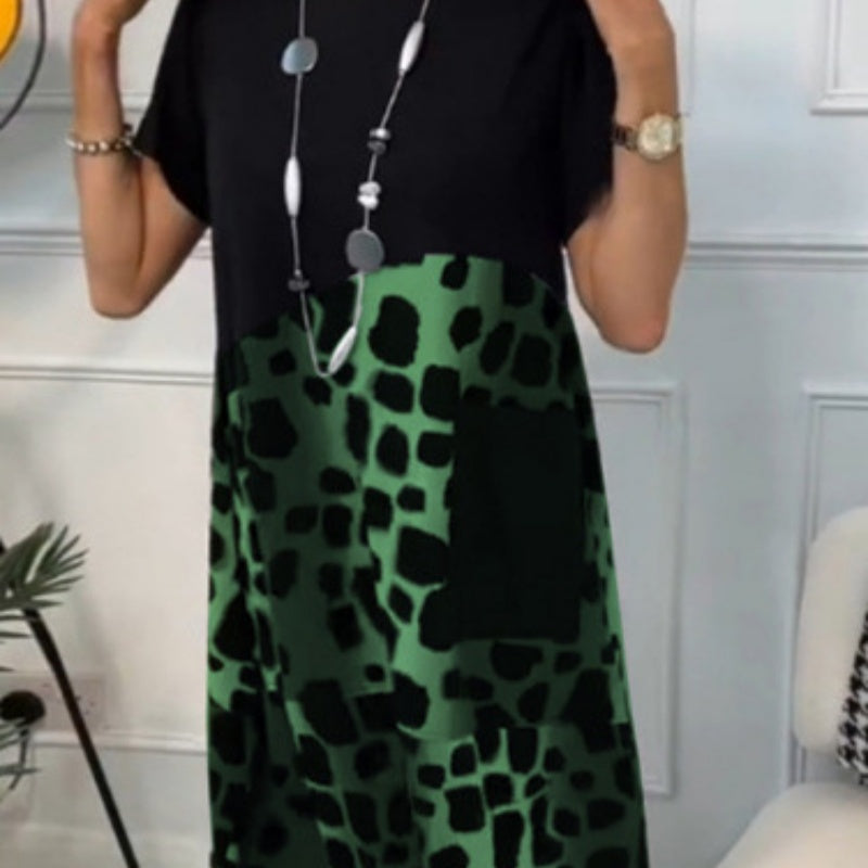 Lizy | Printed Loose-Fit Dress with Round Neck