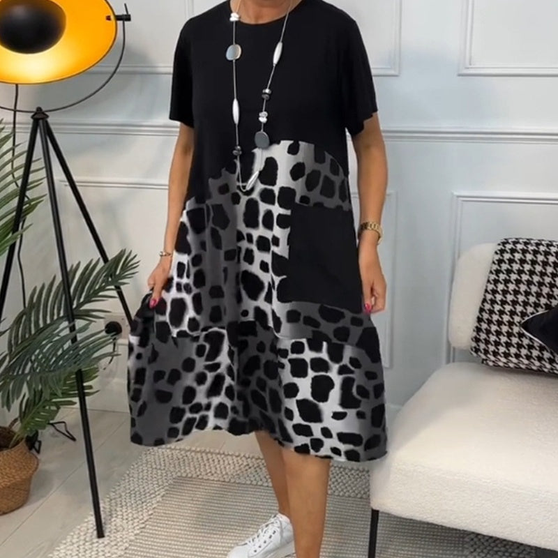 Lizy | Printed Loose-Fit Dress with Round Neck