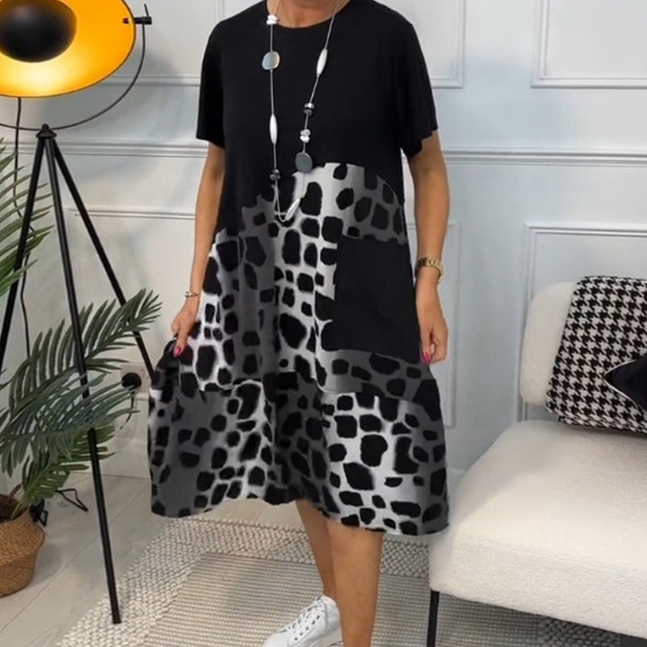 Lizy | Printed Loose-Fit Dress with Round Neck