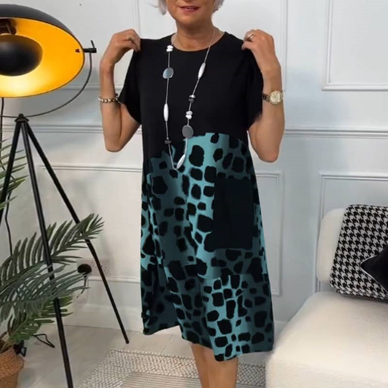 Lizy | Printed Loose-Fit Dress with Round Neck
