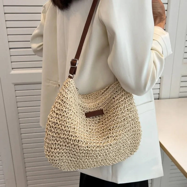 Rattan Straw Crossbody Bag for Women