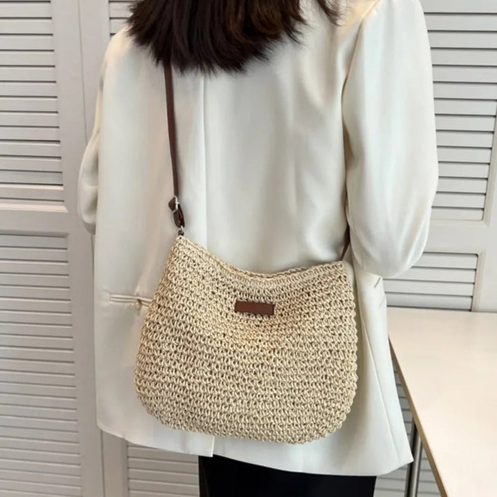 Rattan Straw Crossbody Bag for Women