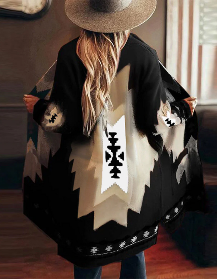 Women's Tribal-Inspired Longline Cardigan