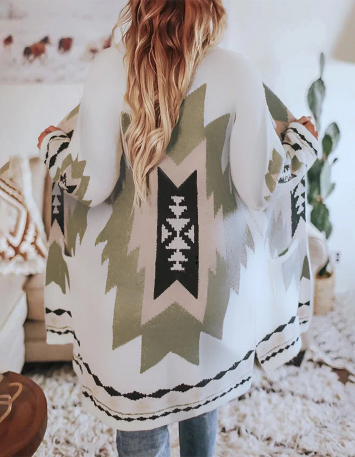 Women's Tribal-Inspired Longline Cardigan